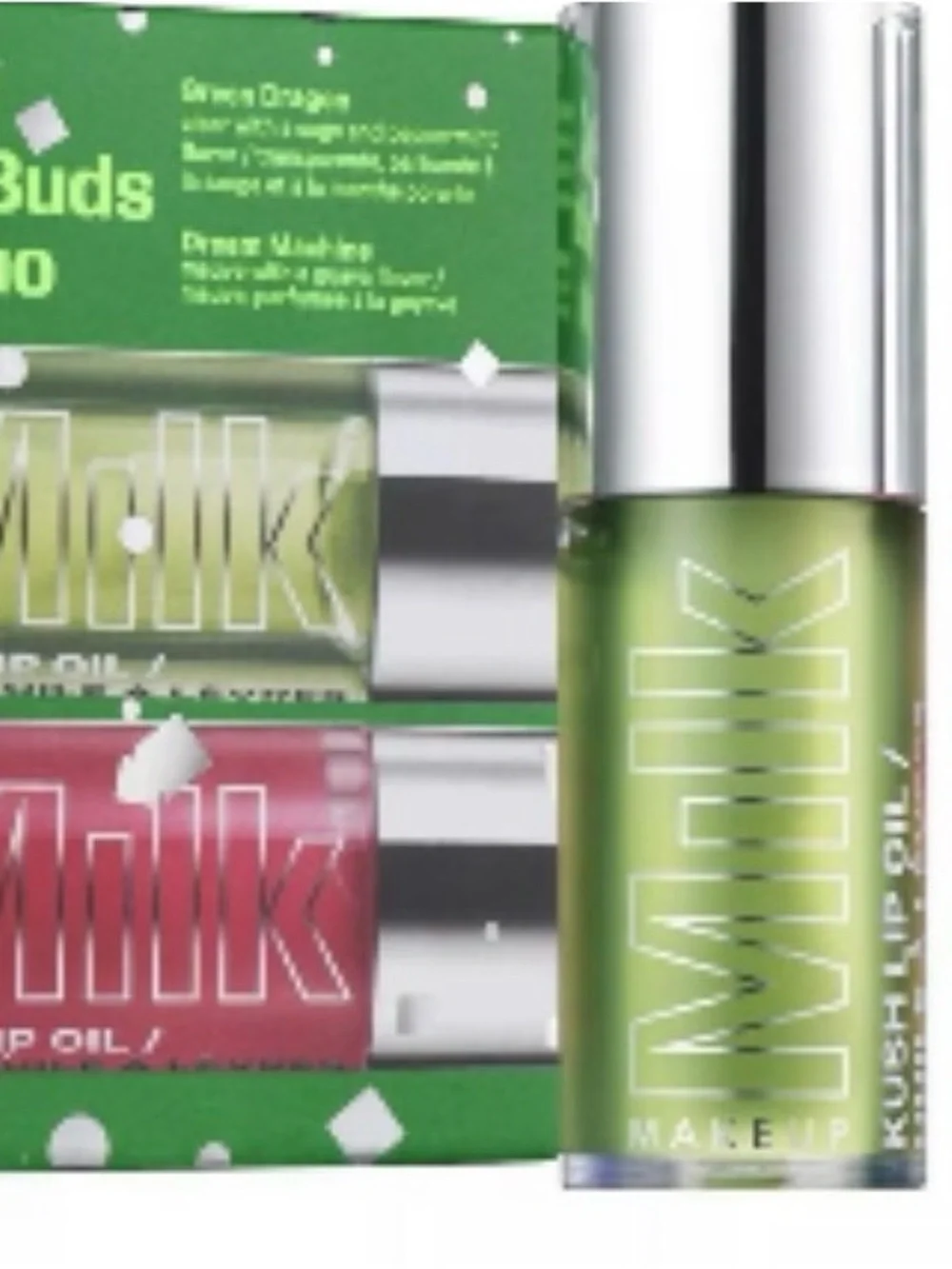 Milk Makeup Kush Best Buds Lip Duo is a two-piece lip oil set